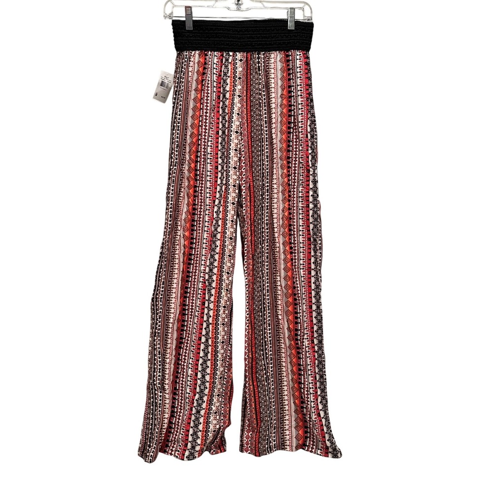 Vanity Boho Tribal Print Wide Leg Pants NWT‎ Medium Festival Hippe Lounge